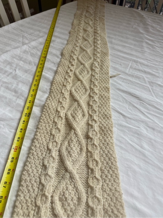 hand made Accessories - Elegant Classic Cream Cable Knit Scarf